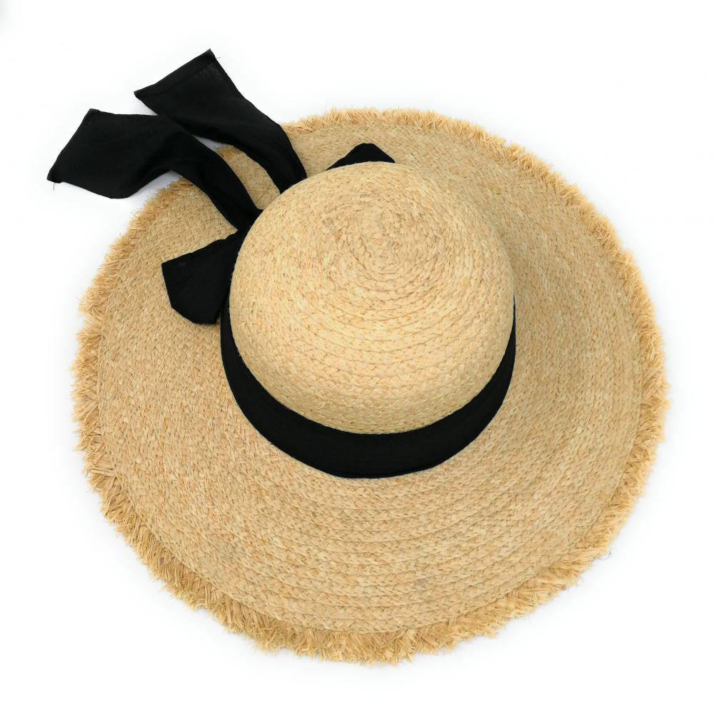 Chapeau en paille tressé CANOPEE Noir