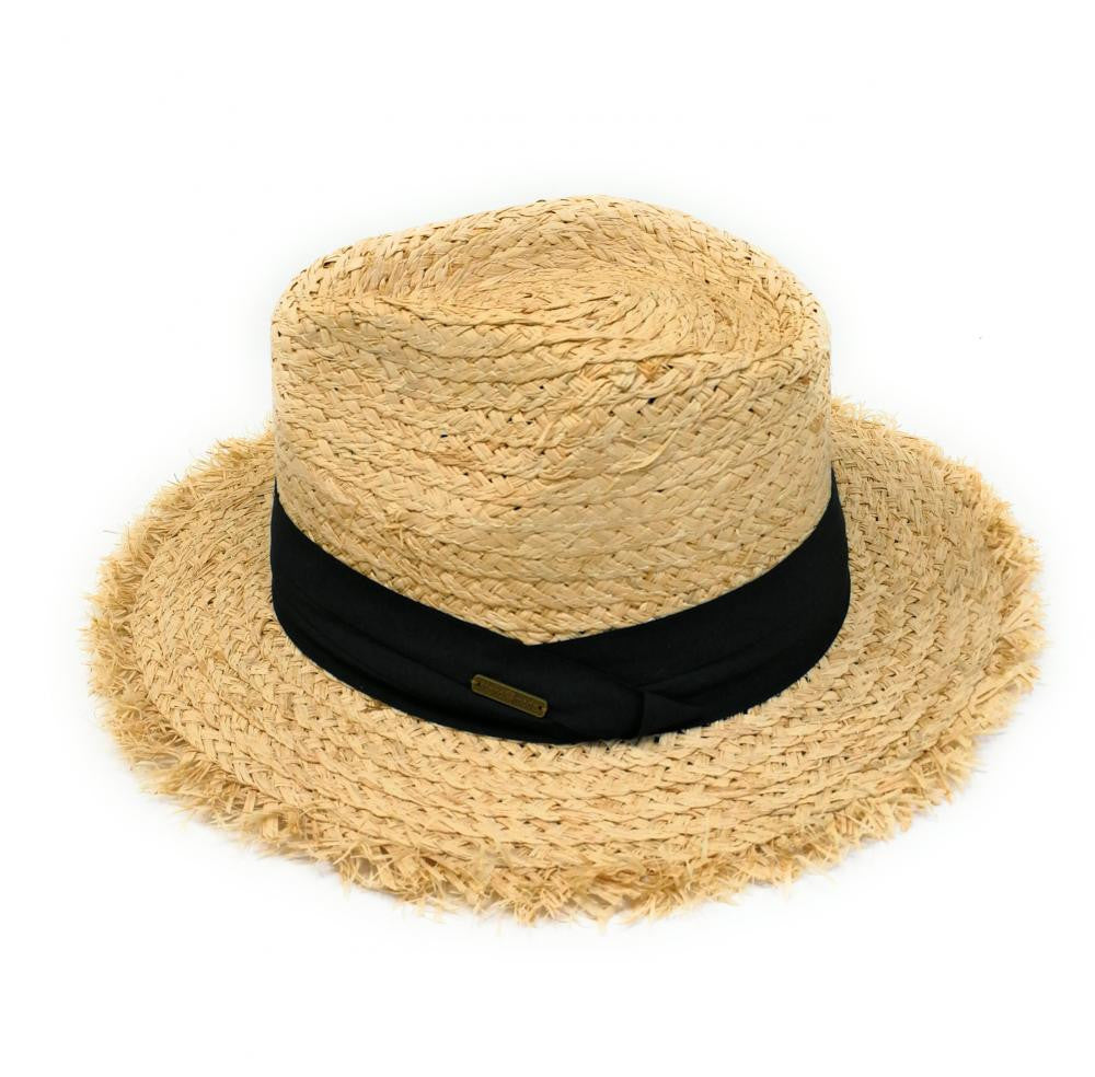 Chapeau en paille tressé SUMMER BY OMB Noir