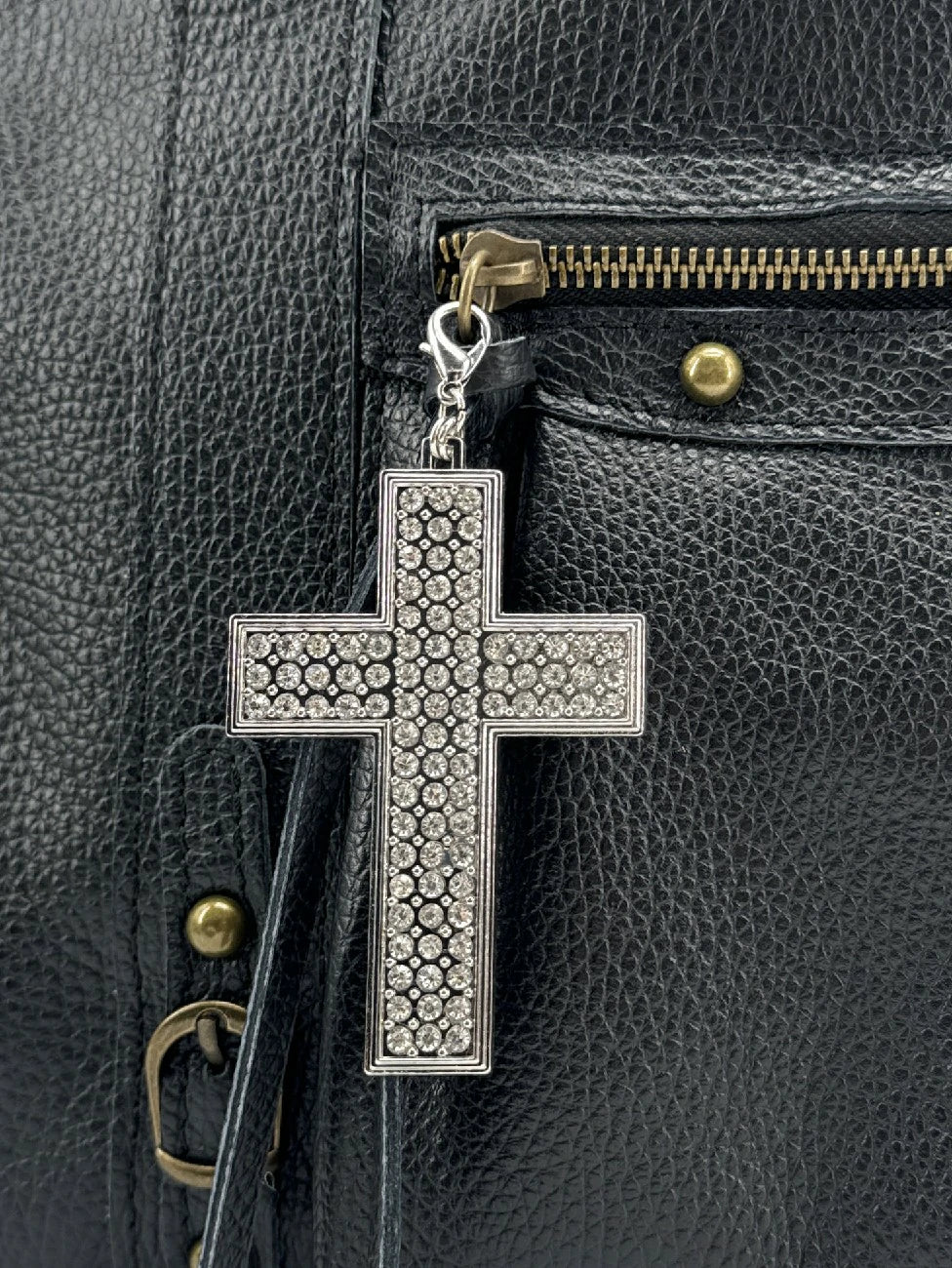 Taschen-Charm CROIX aus Metall und Strass FAITH