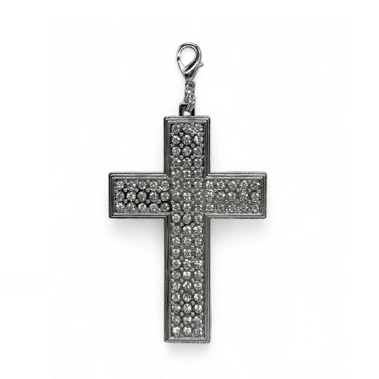 Charm de sac CROIX en métal et strass FAITH