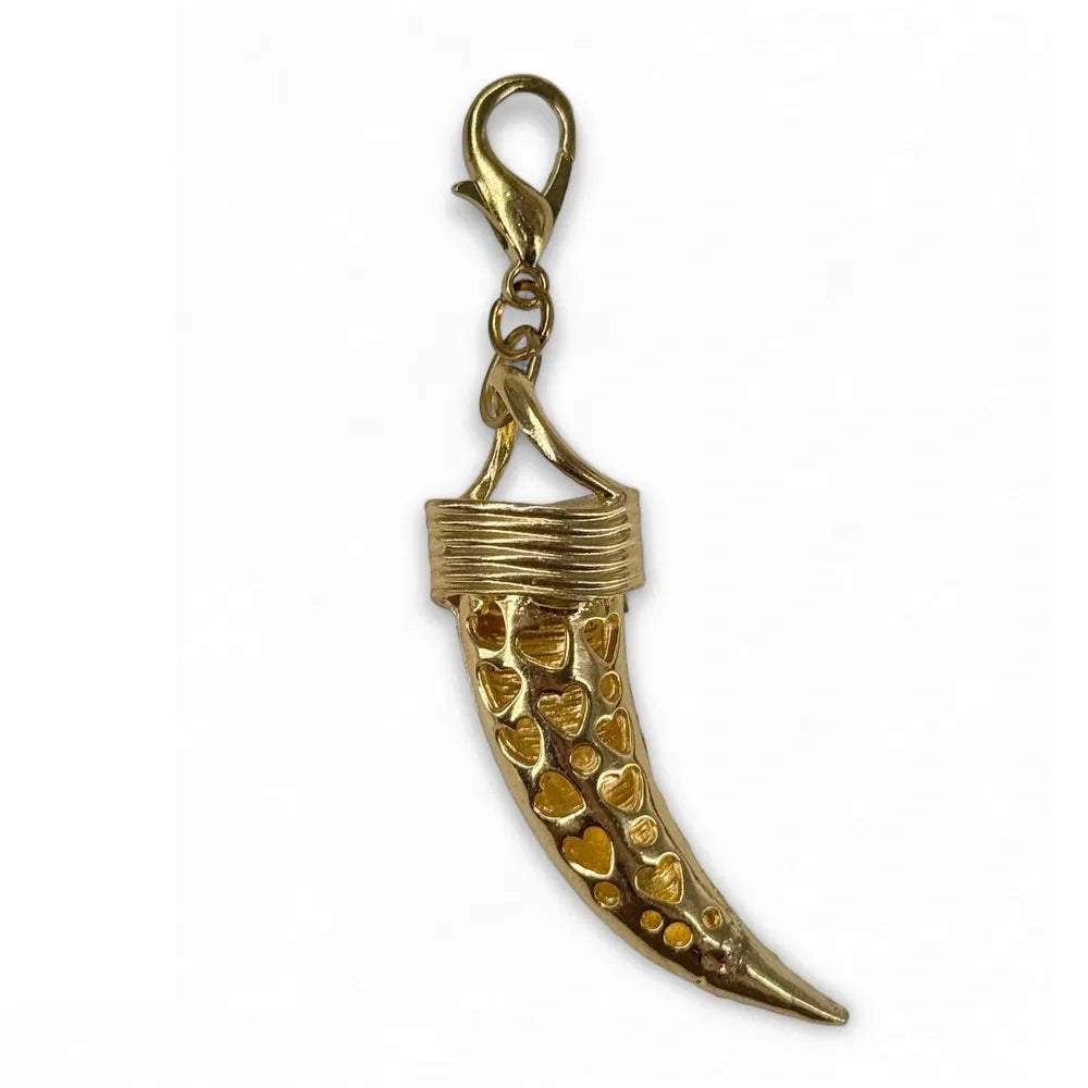 Charm de sac à main en métal argenté ou doré SMILODON finitions métalliques Dorée