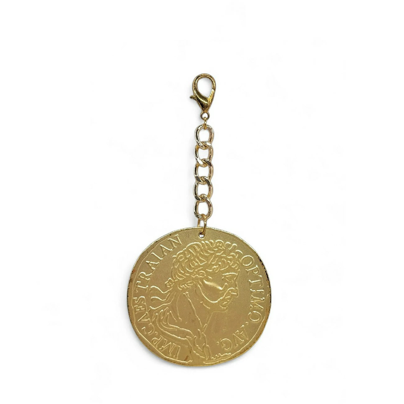 Charm de sac SESTERCE en métal doré FORTUNA