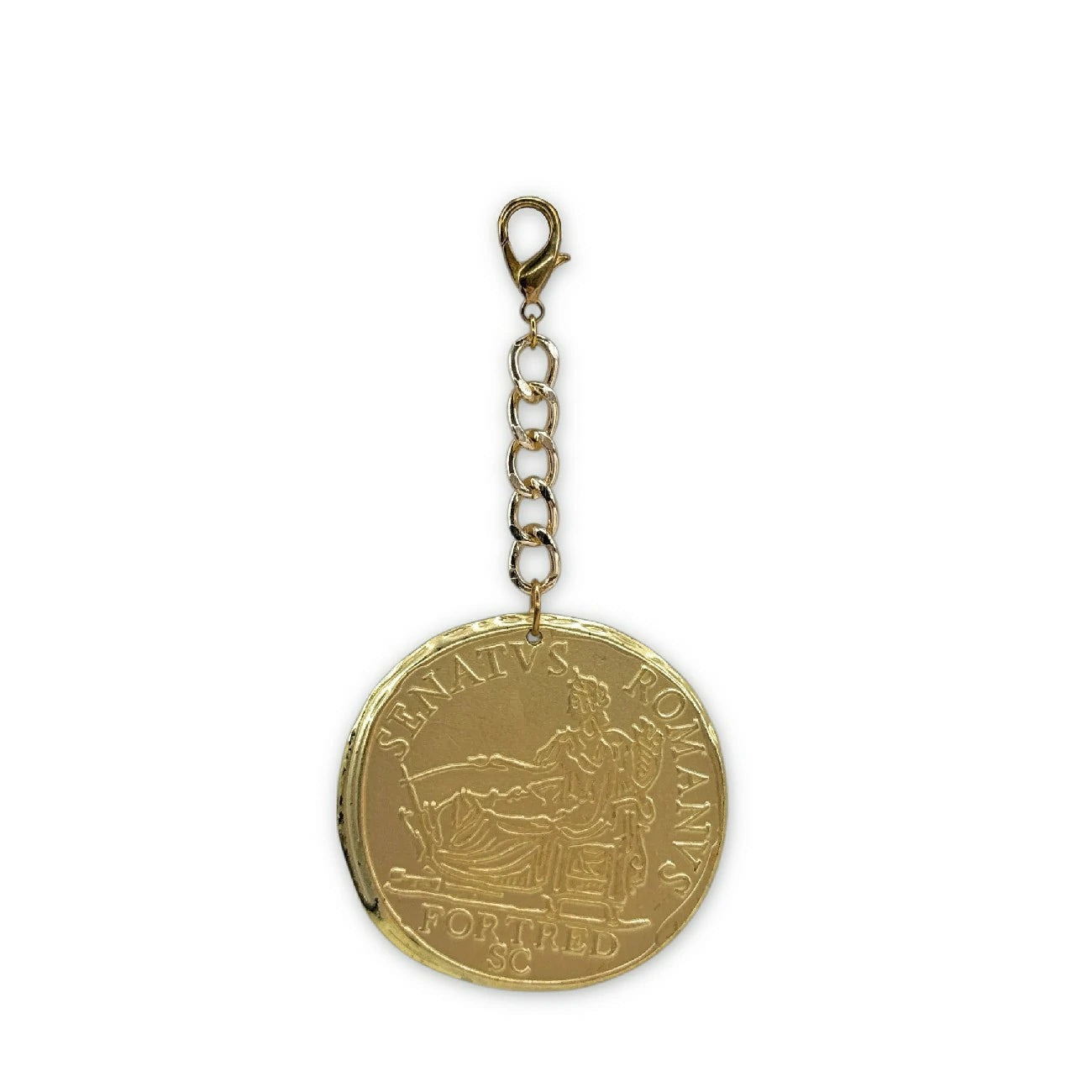Charm de sac SESTERCE en métal doré FORTUNA