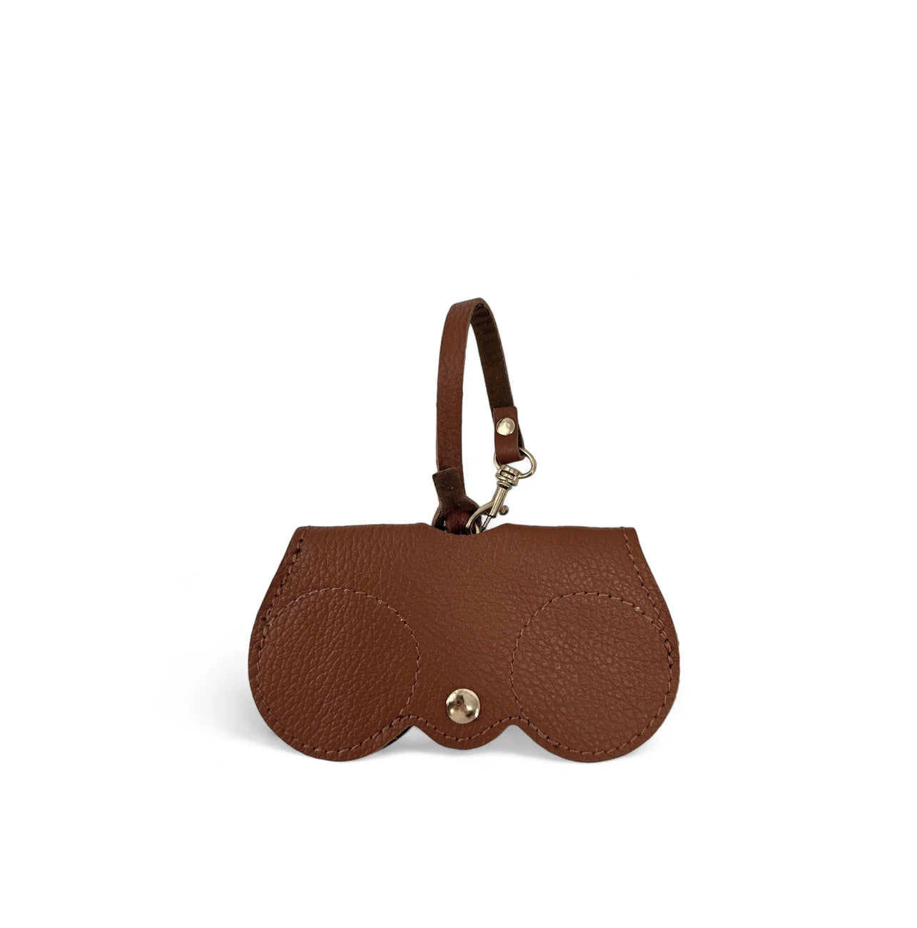 Etui à lunettes en cuir grainé PEANUT Marron châtaigne
