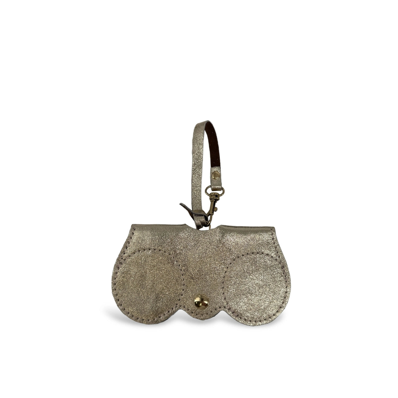 Custodia per occhiali in pelle iridescente PEANUT GLOW Oro pallido