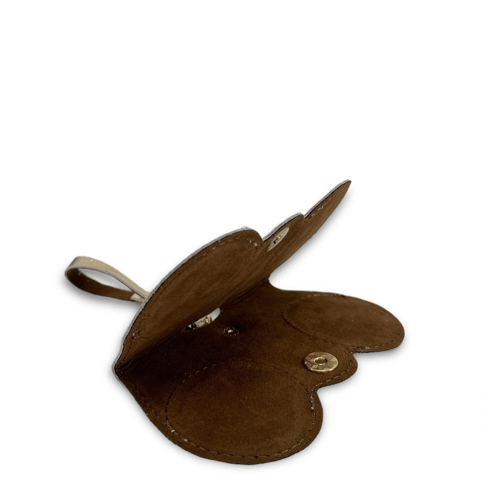 Funda para gafas de piel tornasolada PEANUT GLOW oro pálido