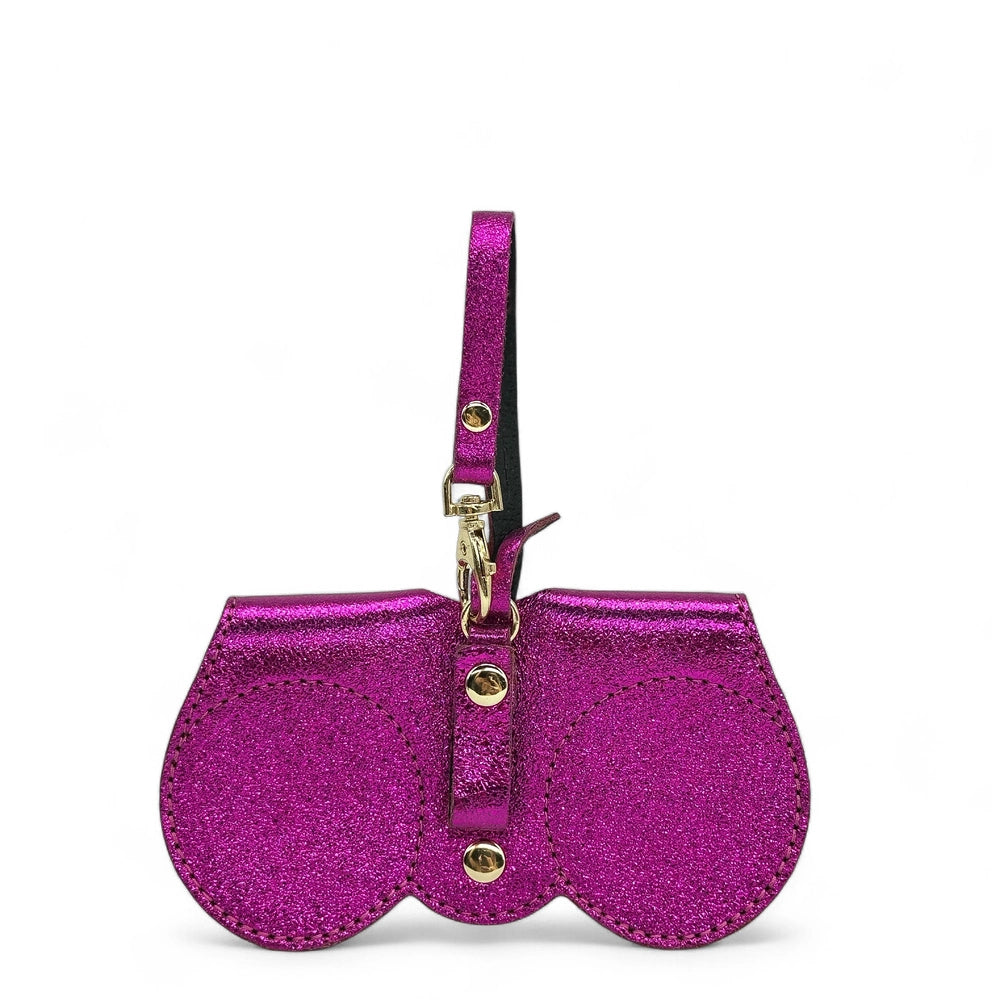 Funda de gafas de piel tornasolada PEANUT GLOW Rosa fucsia tornasolado