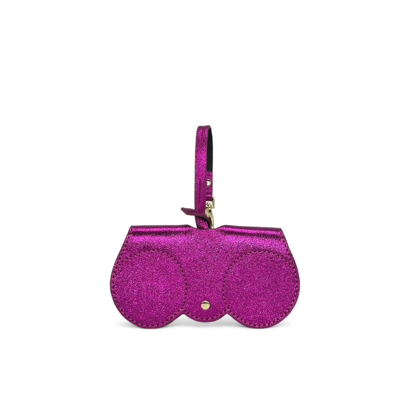 Etui à lunettes en cuir irisé PEANUT GLOW Rose fuchsia irisé