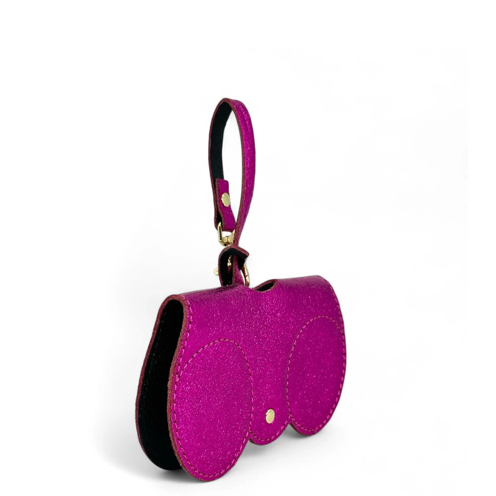 Funda de gafas de piel tornasolada PEANUT GLOW Rosa fucsia tornasolado