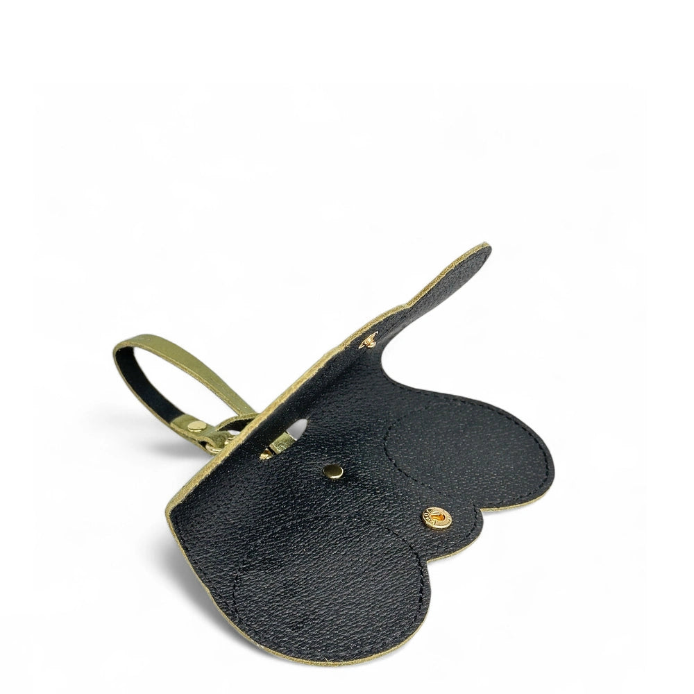 Etui à lunettes en cuir irisé PEANUT GLOW Vert kaki irisé