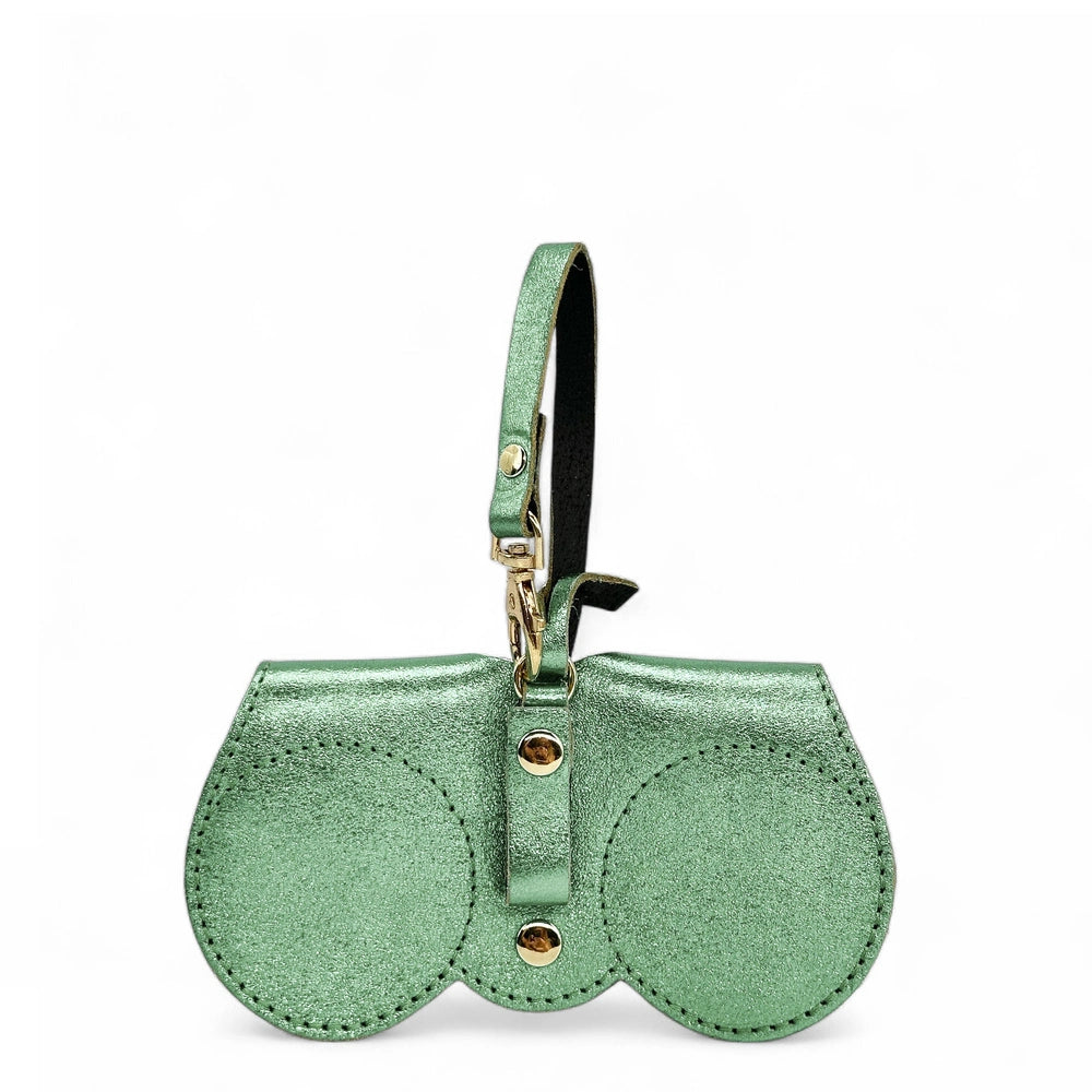 Funda de gafas de piel tornasolada PEANUT GLOW Menta escarchada