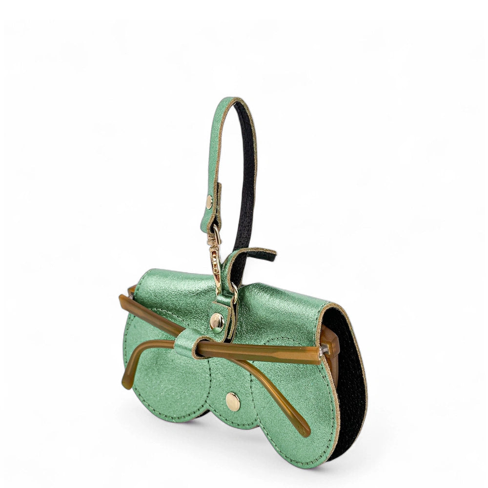 Funda de gafas de piel tornasolada PEANUT GLOW Menta escarchada