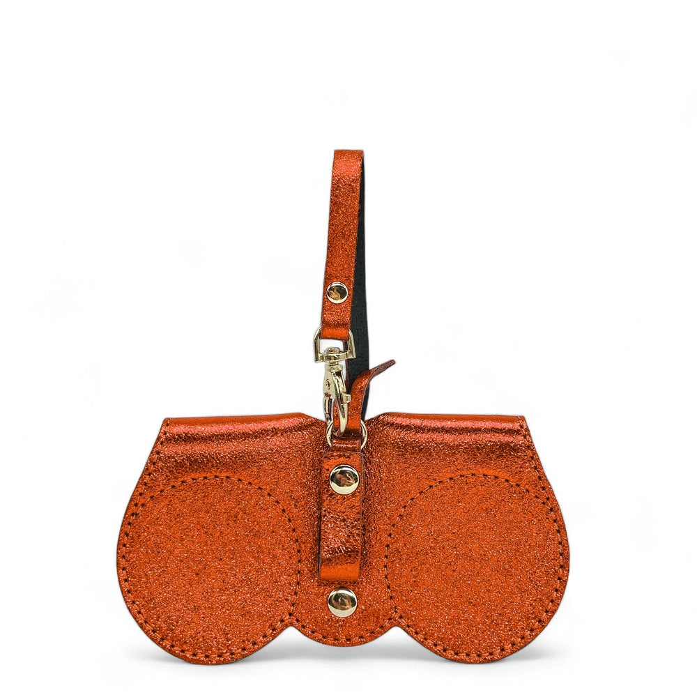 Etui à lunettes en cuir irisé PEANUT GLOW Orange irisé