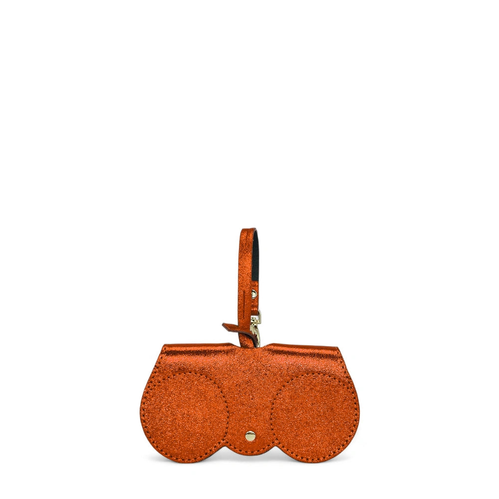 Etui à lunettes en cuir irisé PEANUT GLOW Orange irisé