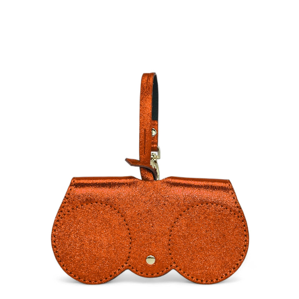 Etui à lunettes en cuir irisé PEANUT GLOW Orange irisé