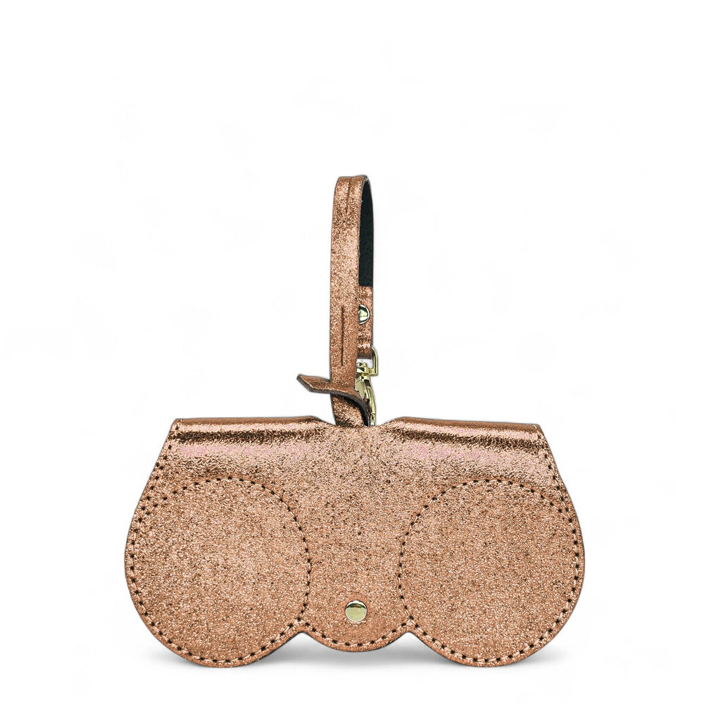 Etui à lunettes en cuir irisé PEANUT GLOW Rose gold