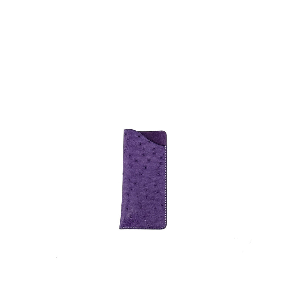 Etui à lunettes en cuir d'autruche édition Haute-couture Violet Violet
