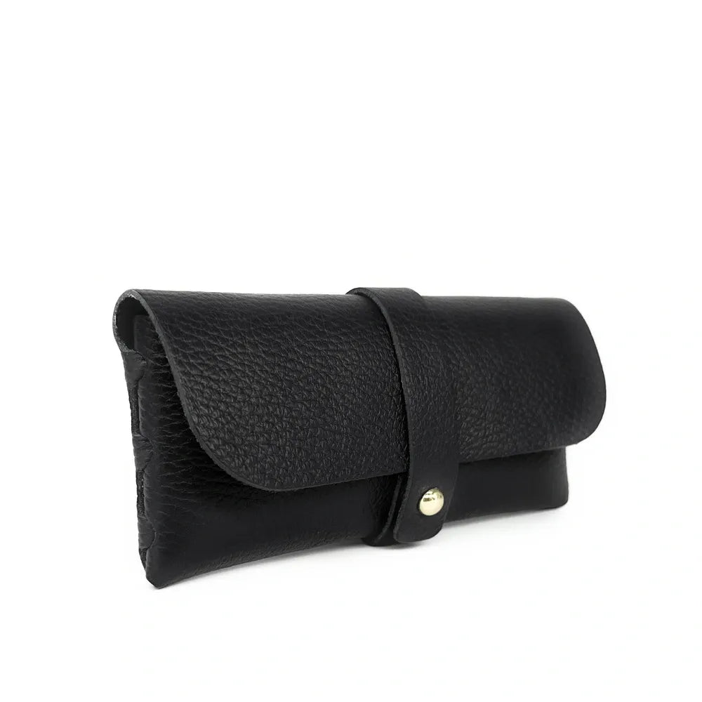 Etui à lunettes en cuir grainé LUMOS Noir