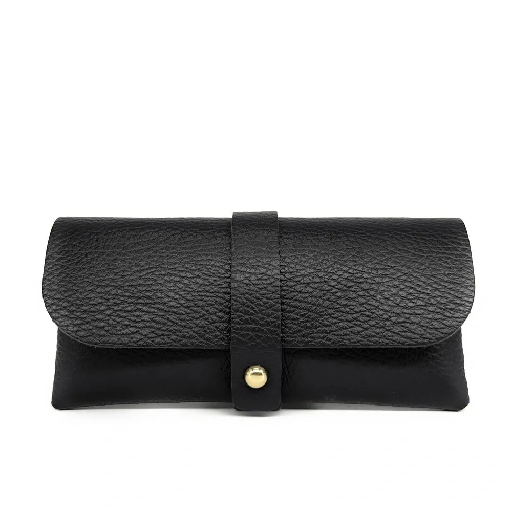Etui à lunettes en cuir grainé LUMOS Noir