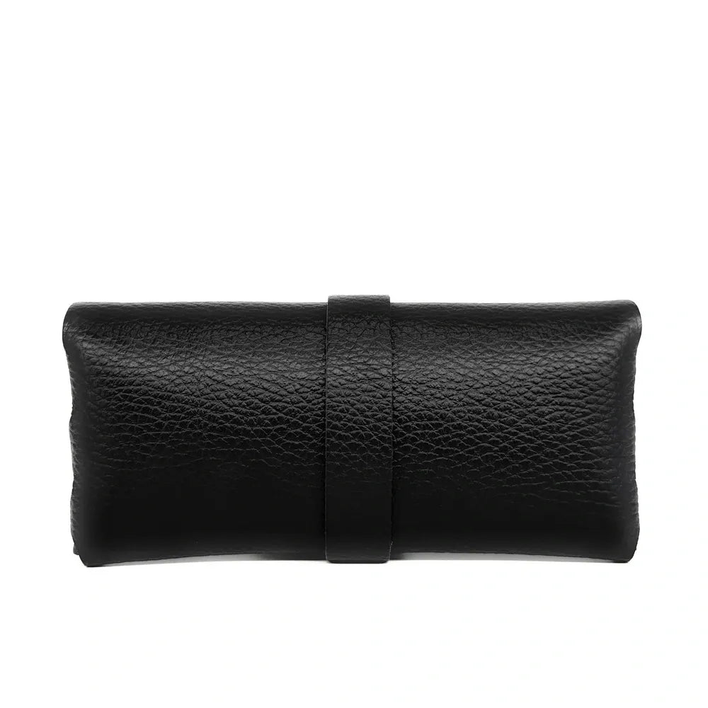 Etui à lunettes en cuir grainé LUMOS Noir