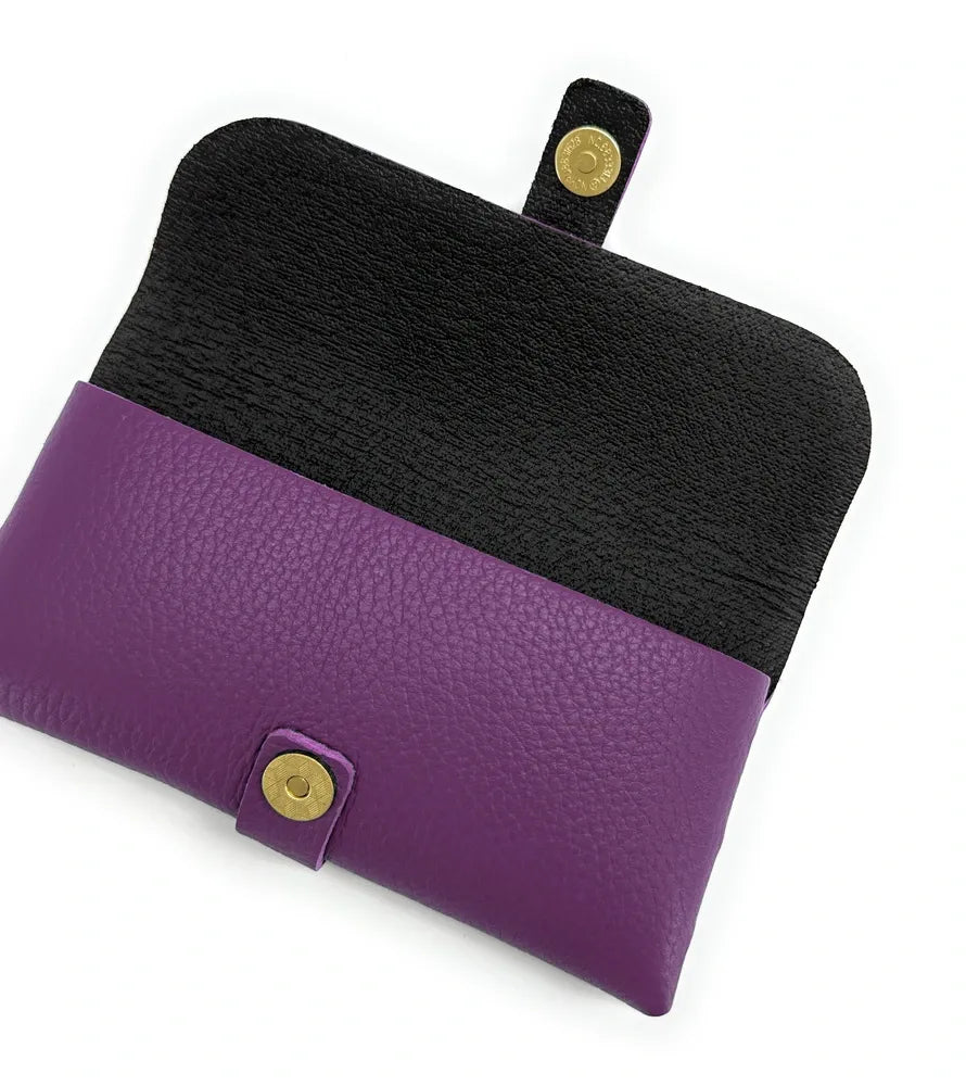 Etui à lunettes en cuir grainé LUMOS Violet