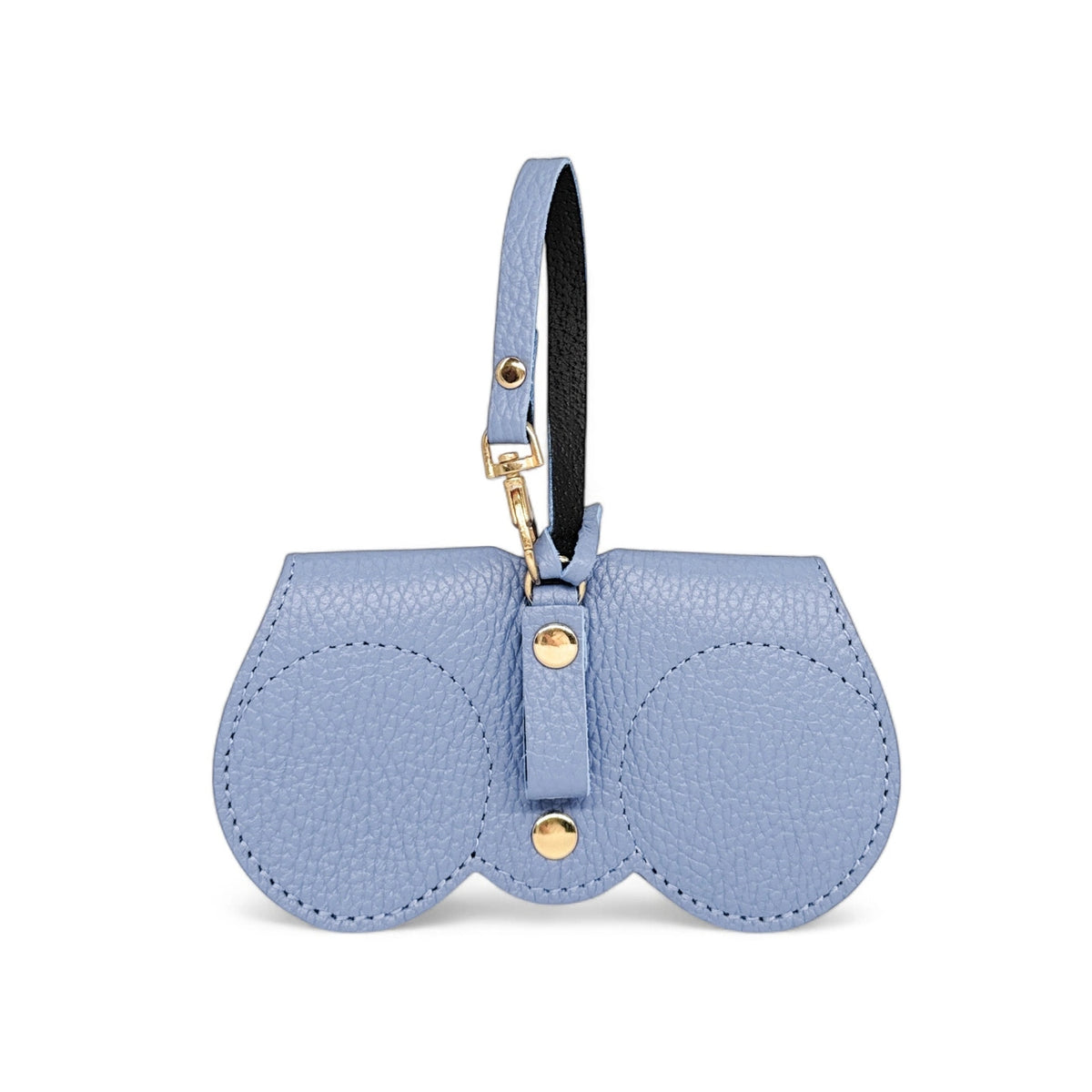 Brillenetui aus genarbtem Leder PEANUT Pastellblau