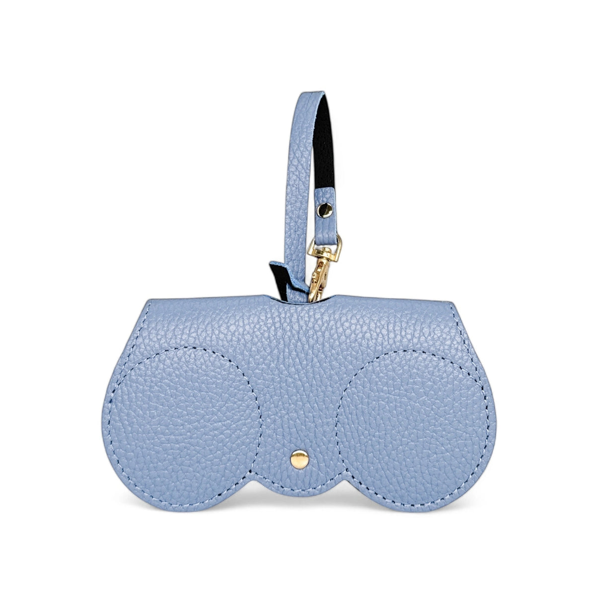 Brillenetui aus genarbtem Leder PEANUT Pastellblau