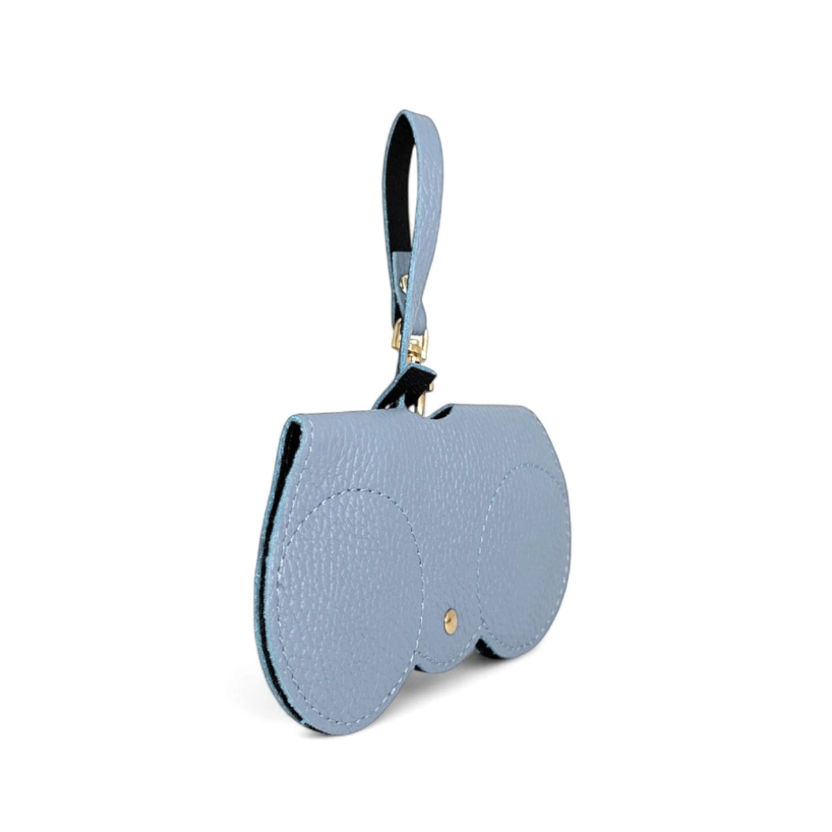 Brillenetui aus genarbtem Leder PEANUT Pastellblau