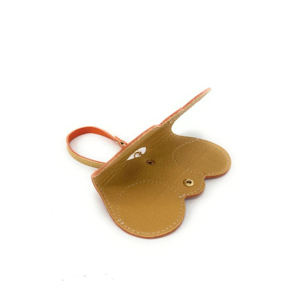 Etui à lunettes en cuir grainé PEANUT Orange