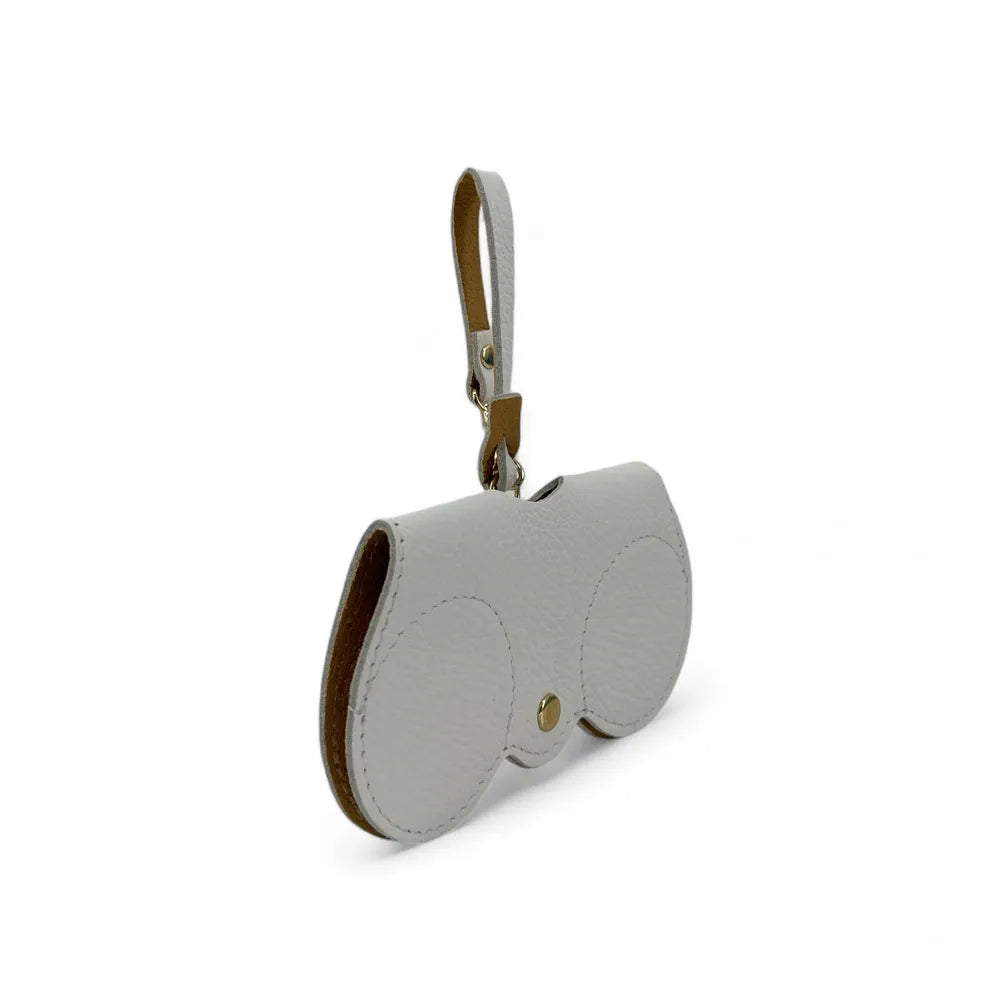 Etui à lunettes en cuir grainé PEANUT Blanc