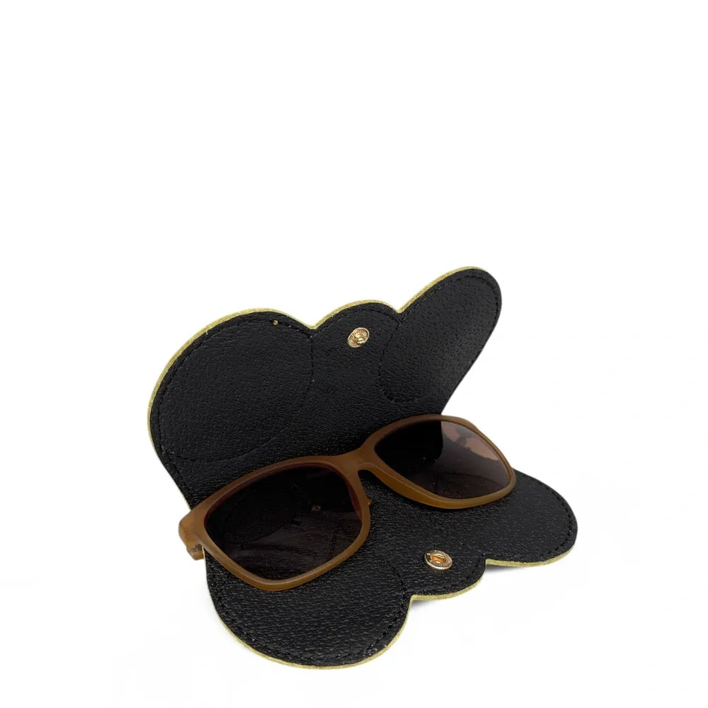 Etui à lunettes en cuir grainé PEANUT Jaune citron