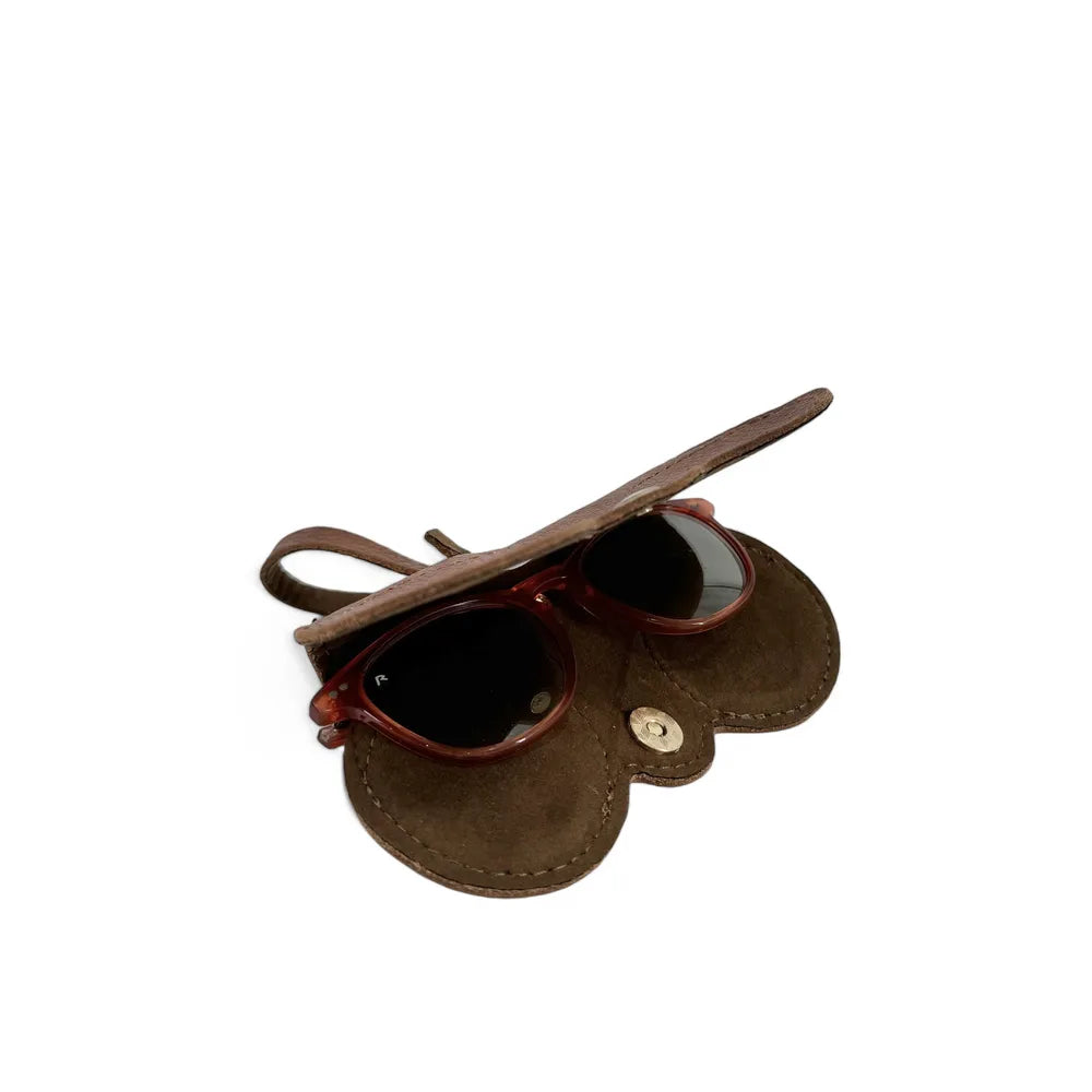 Etui à lunettes en cuir grainé PEANUT Châtaigne