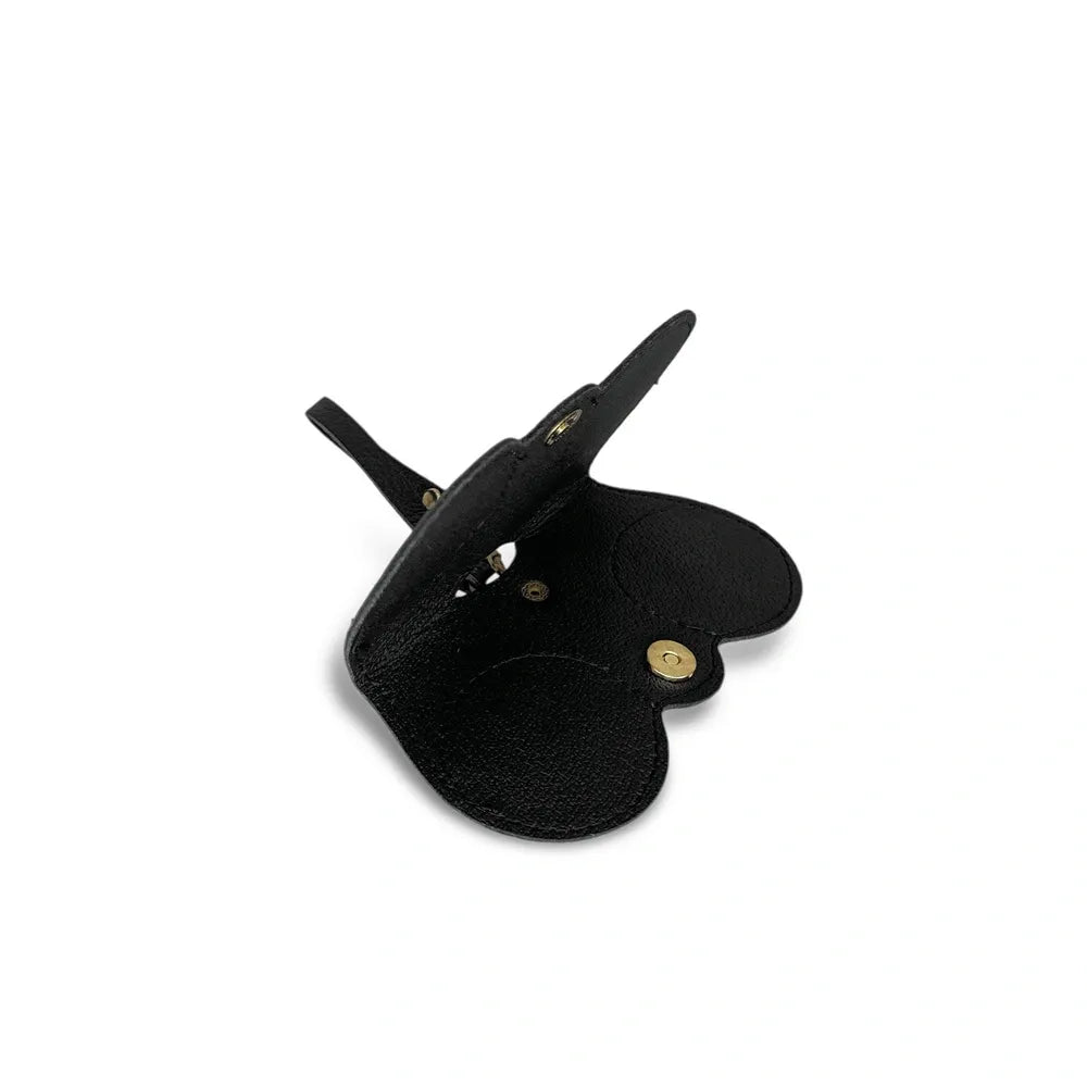 Etui à lunettes en cuir grainé PEANUT Noir