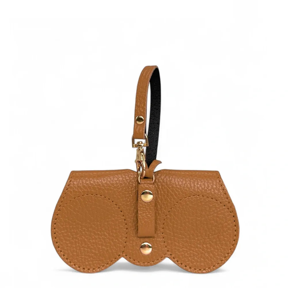 Etui à lunettes en cuir grainé PEANUT Camel