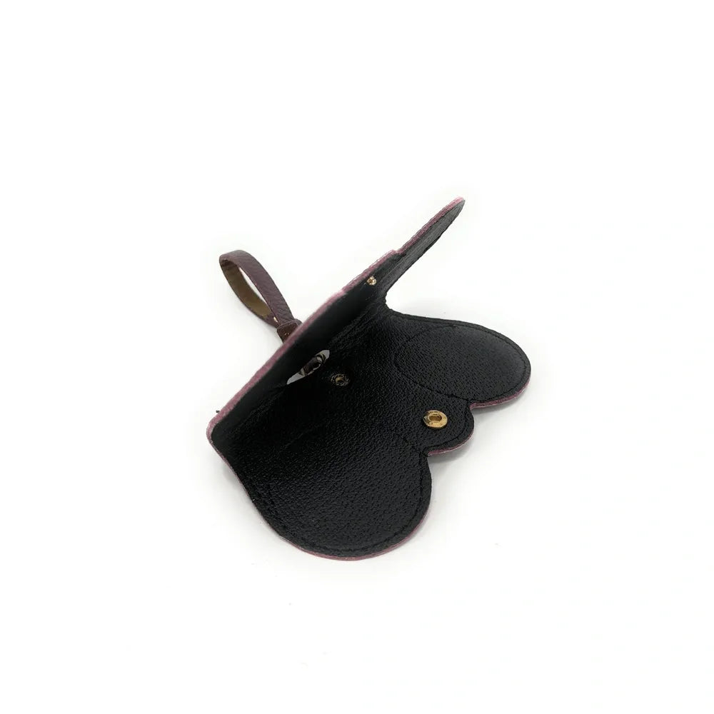 Etui à lunettes en cuir grainé PEANUT Rouge bordeaux