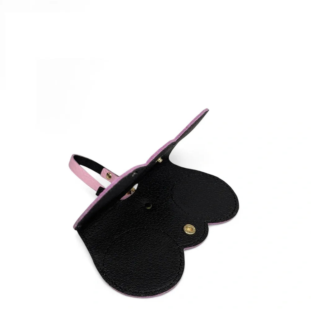Etui à lunettes en cuir grainé PEANUT Rose bonbon