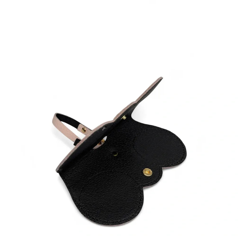 Etui à lunettes en cuir grainé PEANUT Rose nude