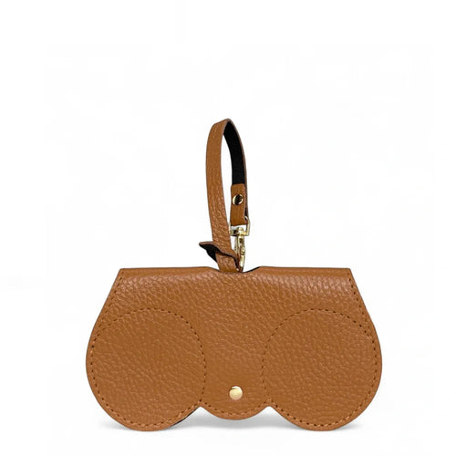 Etui à lunettes en cuir grainé PEANUT Camel