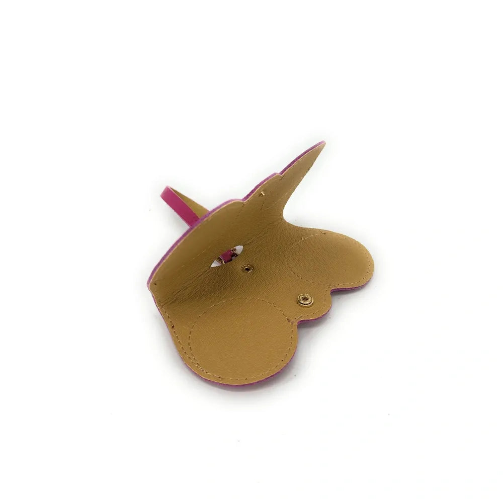 Etui à lunettes en cuir grainé PEANUT Rose fuchsia