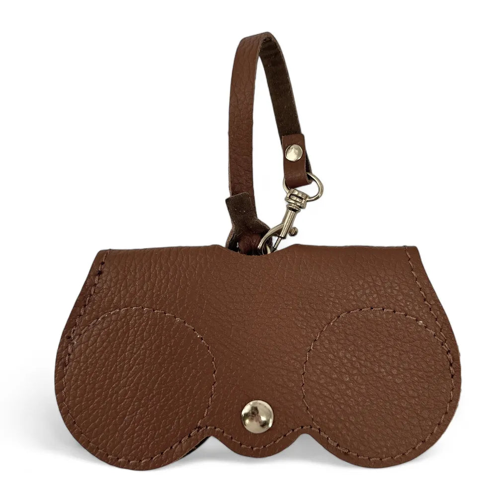 Etui à lunettes en cuir grainé PEANUT Châtaigne