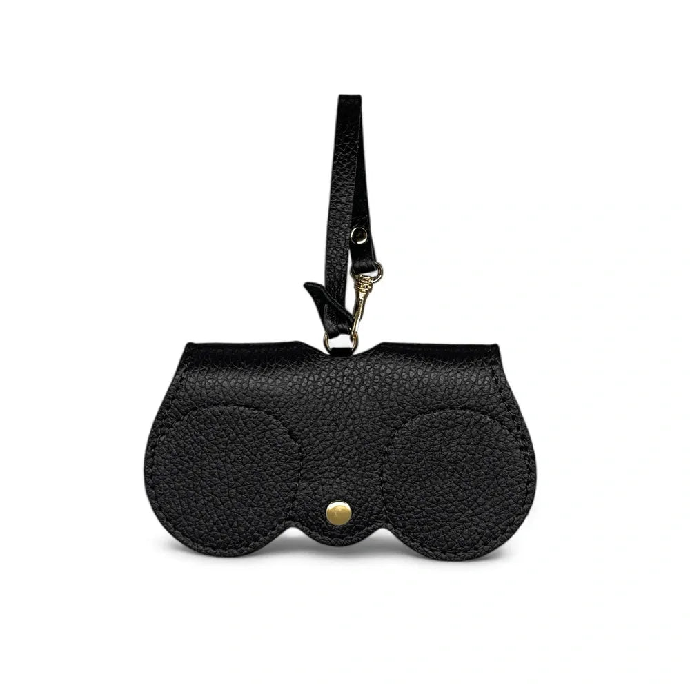Etui à lunettes en cuir grainé PEANUT Noir