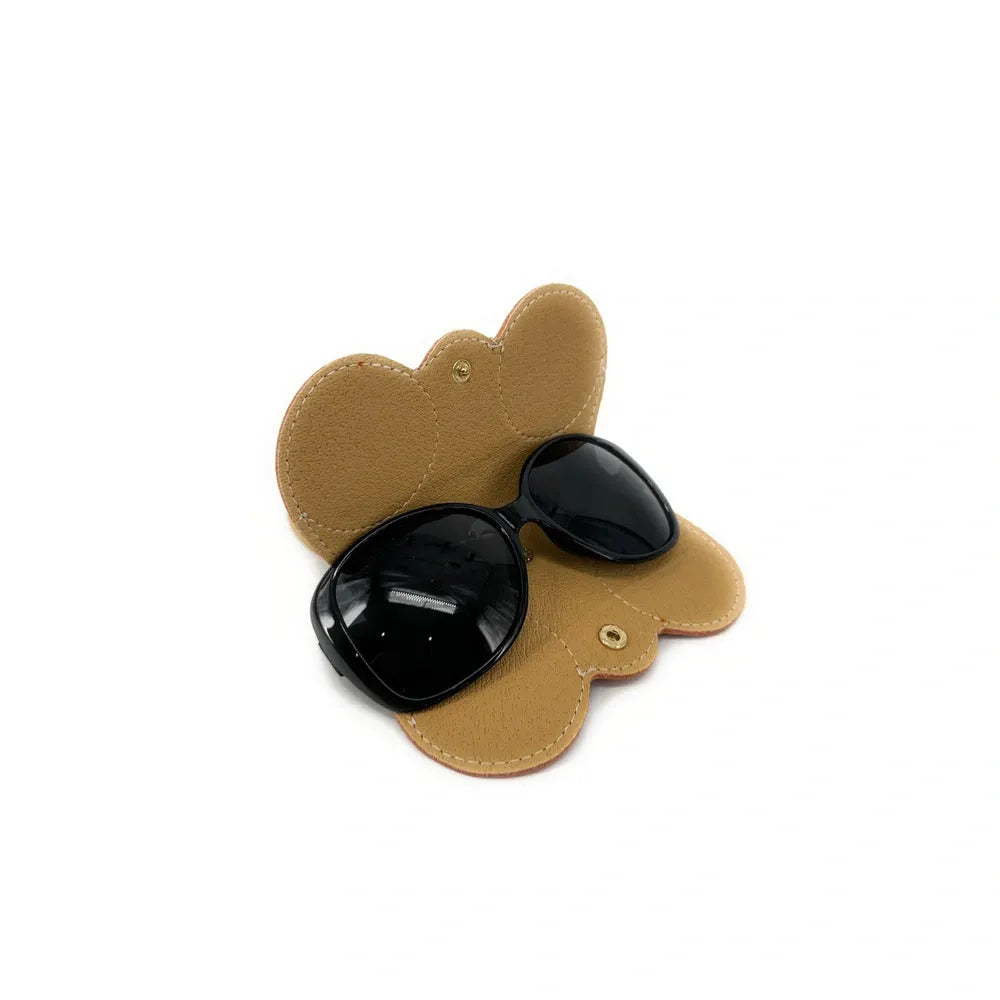 Etui à lunettes en cuir grainé PEANUT Orange