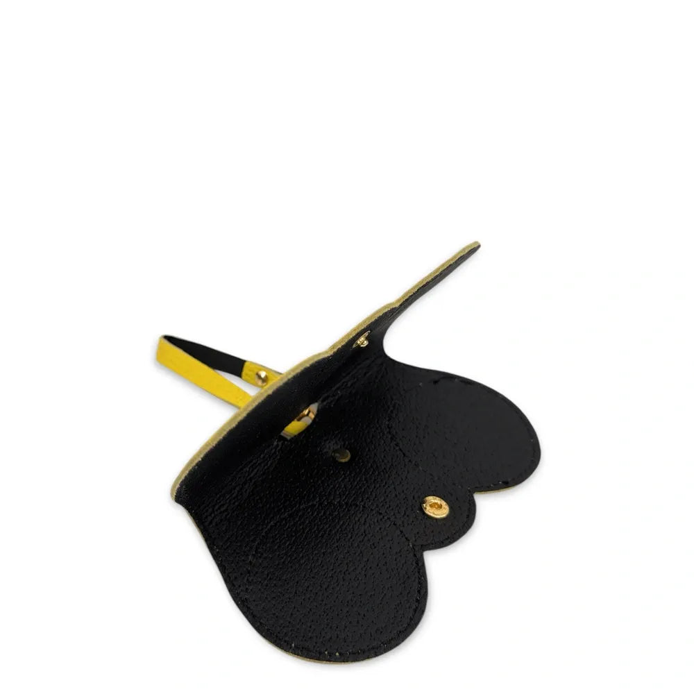 Etui à lunettes en cuir grainé PEANUT Jaune citron