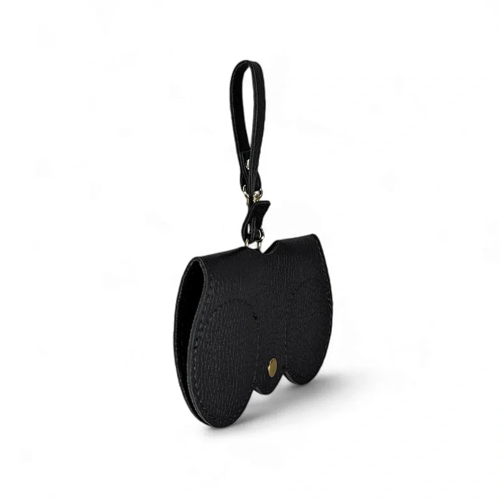 Etui à lunettes en cuir grainé PEANUT Noir