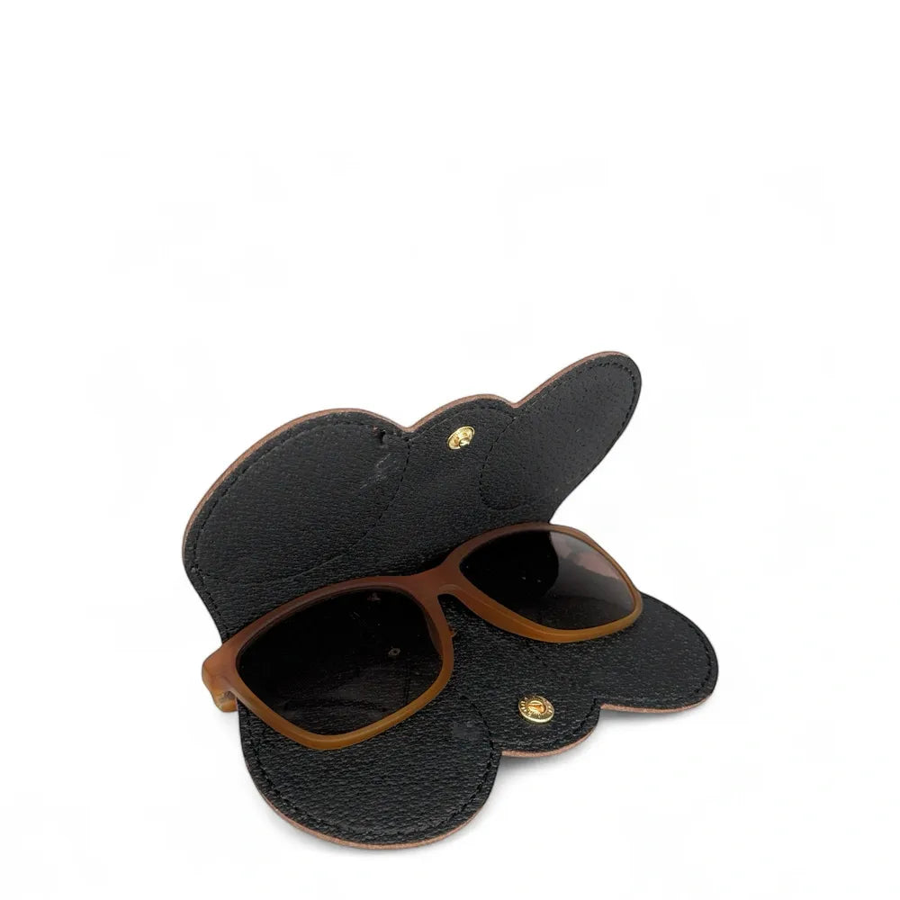 Etui à lunettes en cuir grainé PEANUT Camel