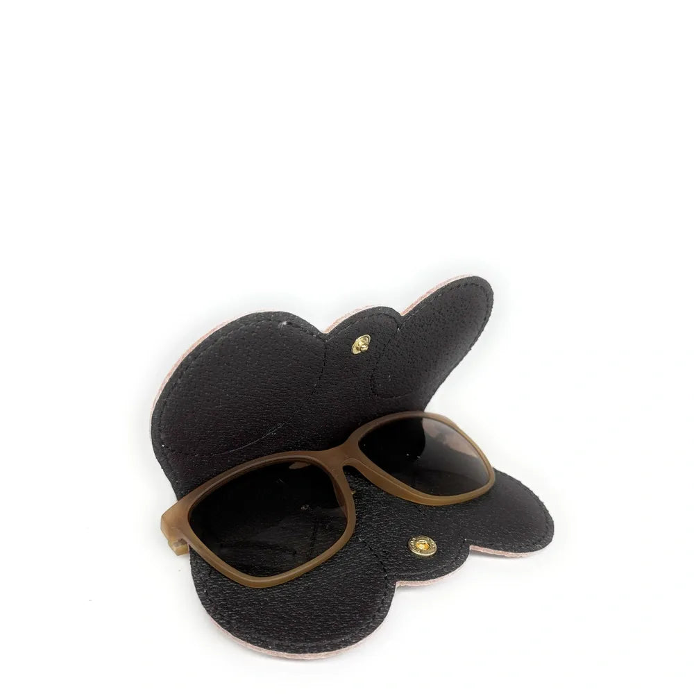 Etui à lunettes en cuir grainé PEANUT Camel clair