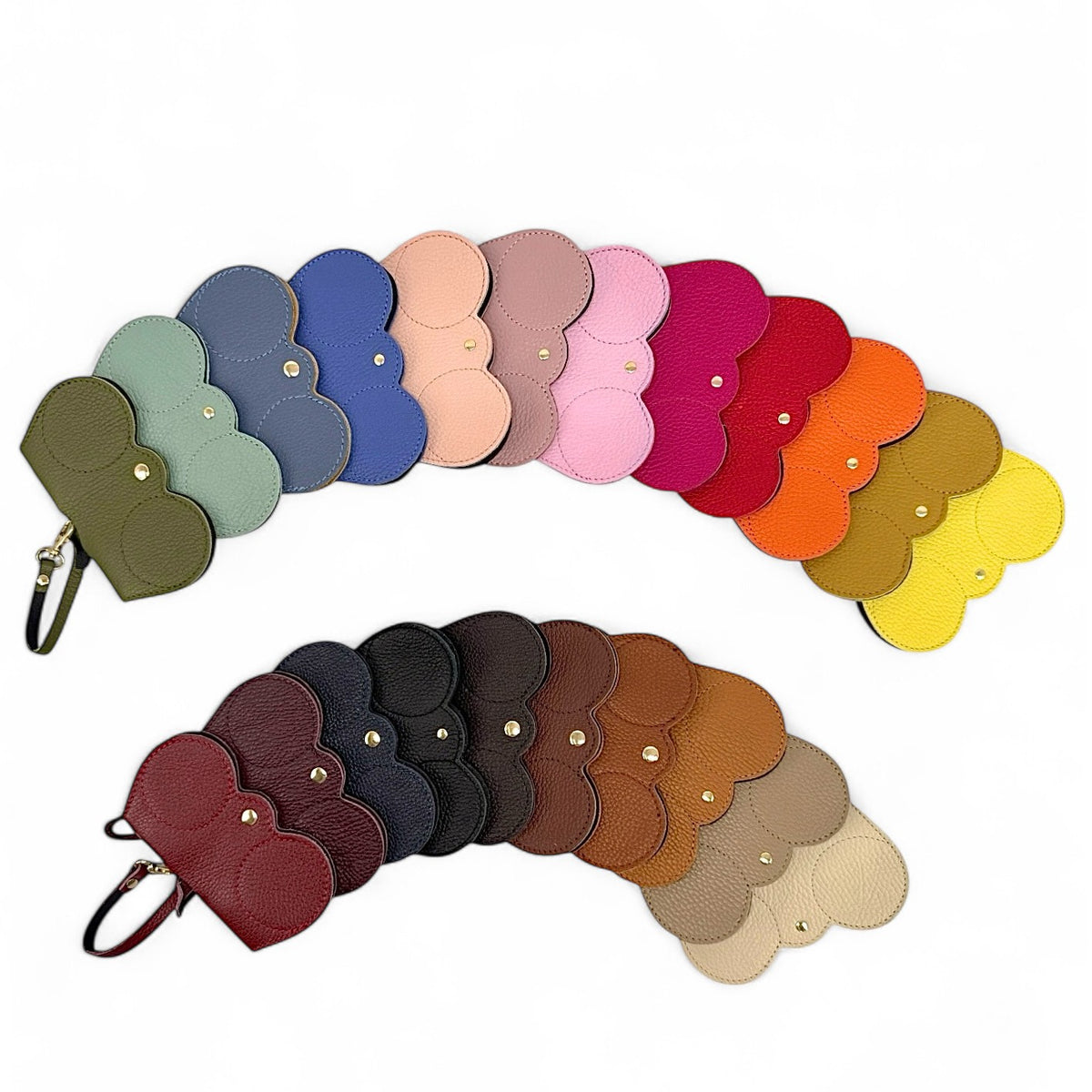 Etui à lunettes en cuir grainé PEANUT Taupe foncé