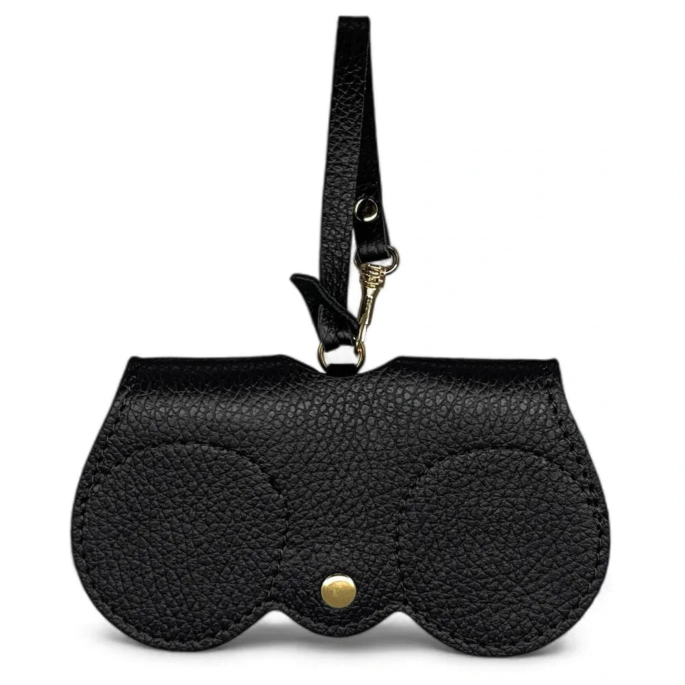 Etui à lunettes en cuir grainé PEANUT Noir