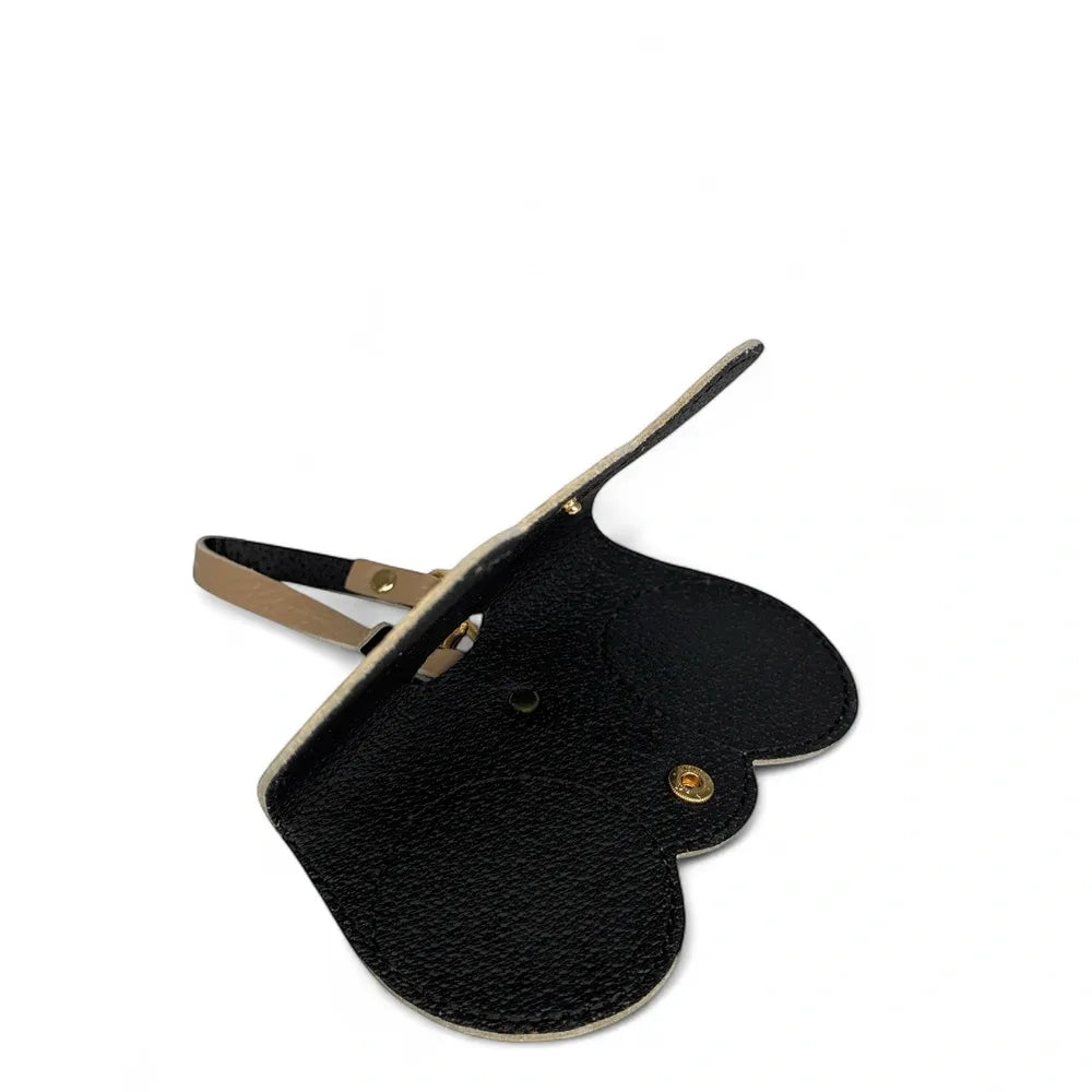 Etui à lunettes en cuir grainé PEANUT Taupe foncé
