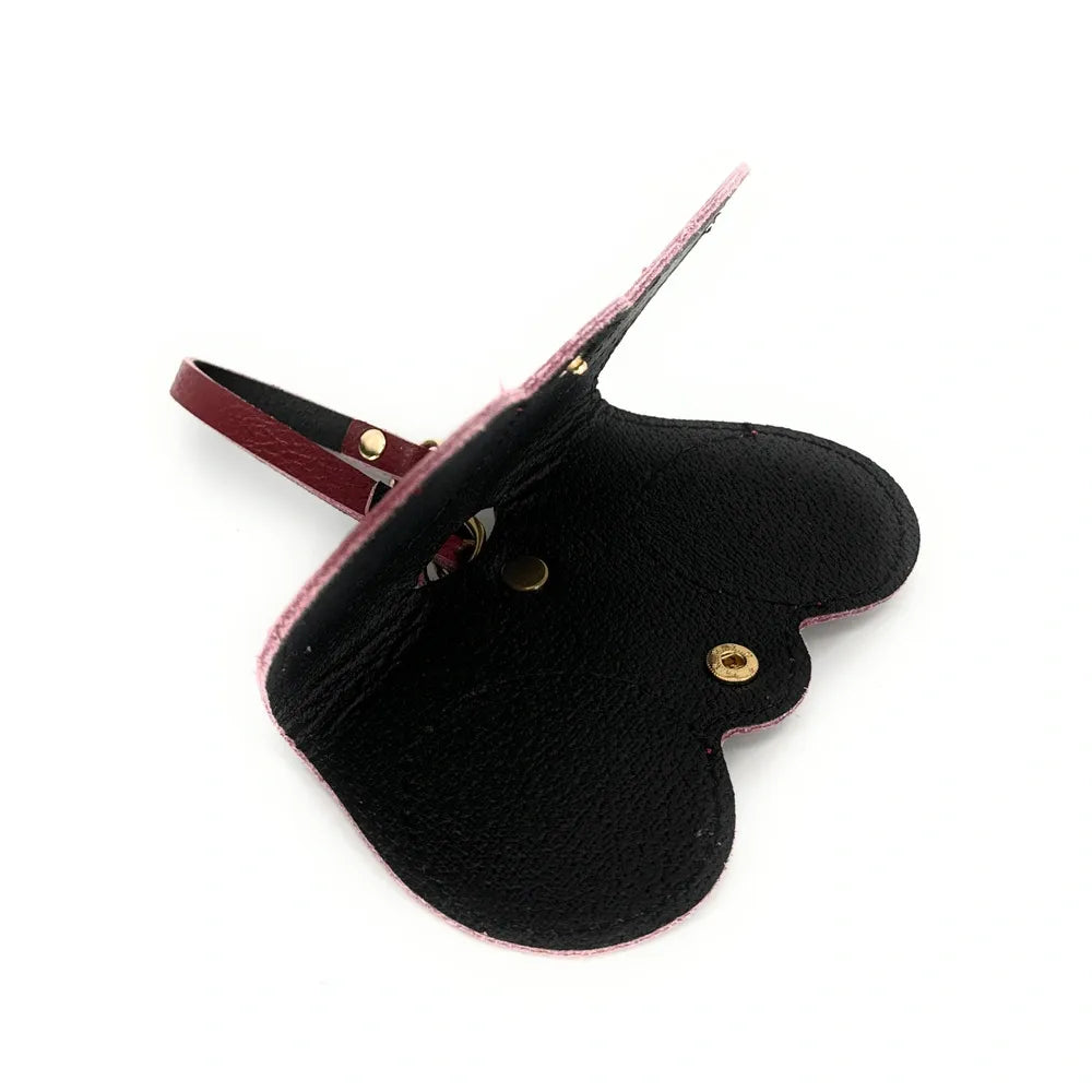 Etui à lunettes en cuir grainé PEANUT Rouge foncé